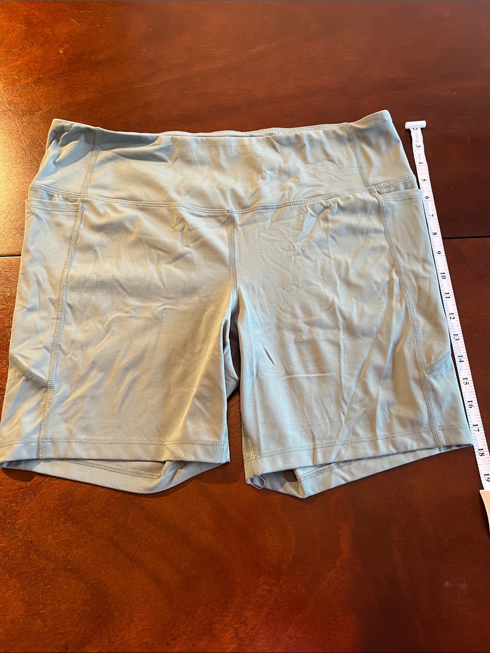 Athletic Works Sage Green Women's Bike Shorts with Side Pockets